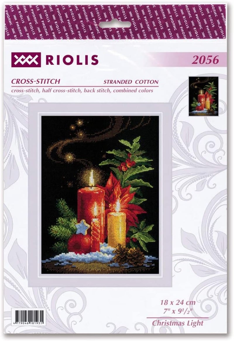 Riolis - Christmas Light 2056, Christmas Cross Stitch Kits 7" x9½, Cross Stitch for Beginners & Advanced, Crossstitch Kits for Adults, Counted Stitching Kits, Holiday Embroidery Kit - Image 2